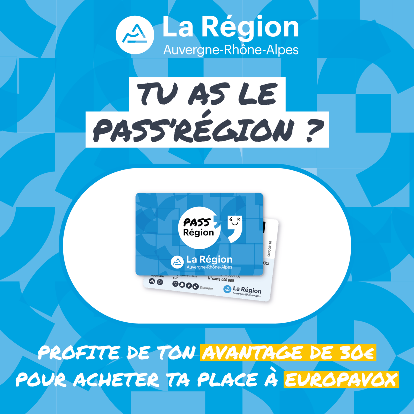 Tes billets avec Pass'Région !